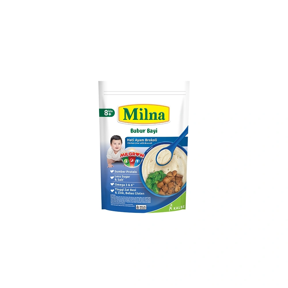 MILNA BUBUR BAYI 6+ & 8+ 120G Hati Ayam Brokoli 8+